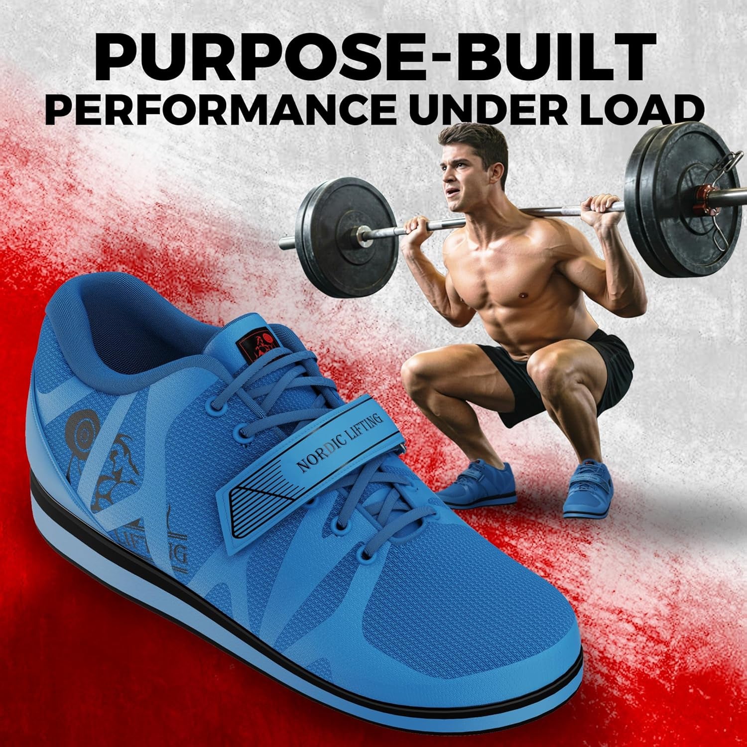 MEGIN Deadlift Shoes – Elevated Heel Gym Footwear for Powerlifting, Weightlifting & Strength Training – Non-Slip Sole Lifting Shoes for Men