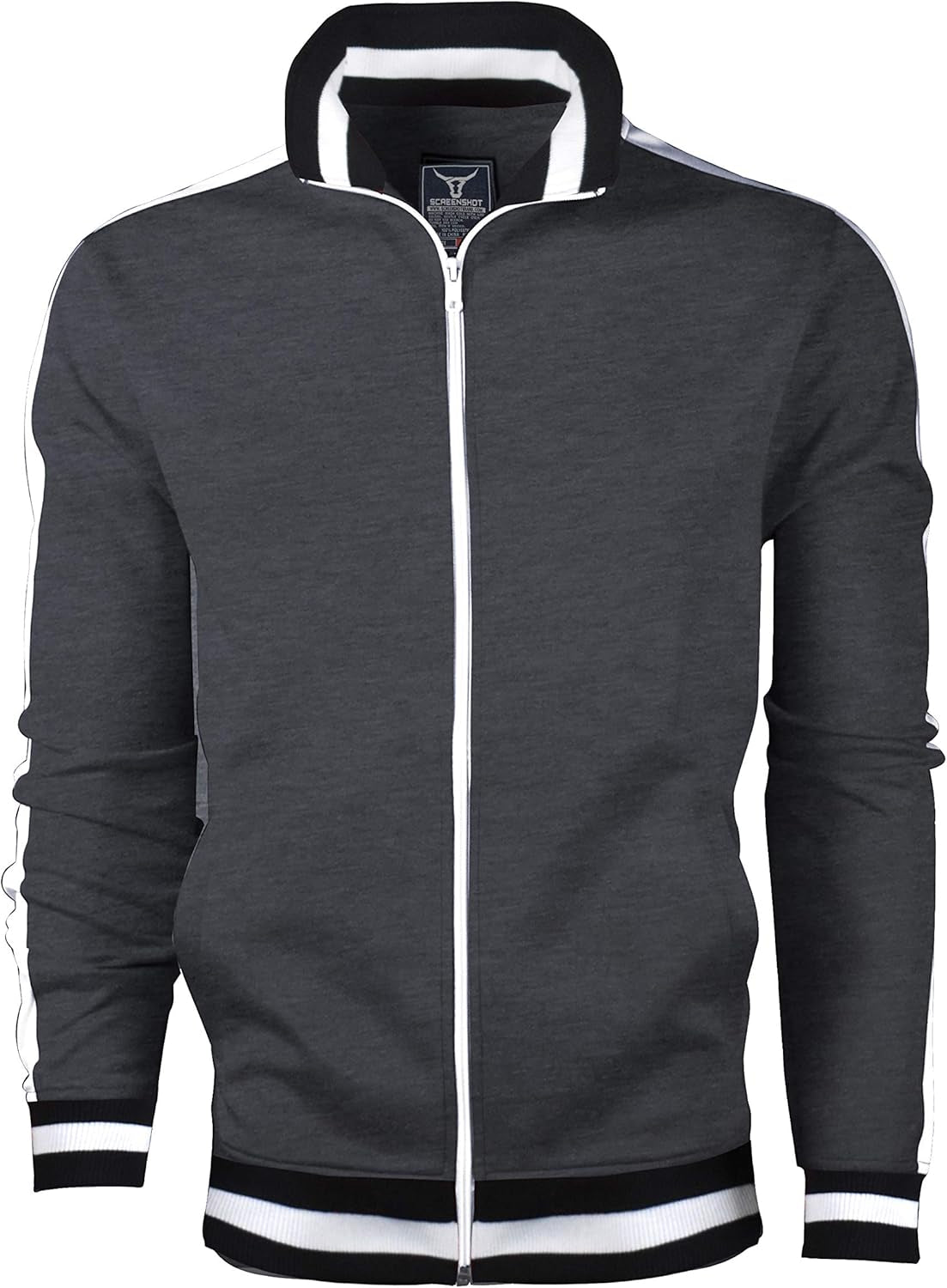 -TRACK JACKET Mens Urban Hip Hop Premium Track Jacket - Slim Fit Side Taping Sportswear Urbanwear Streetwear Top