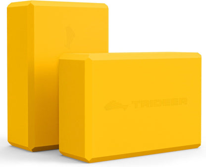 Yoga Blocks 2 Pack, Soft Non-Slip Foam Blocks with Beveled Edges for Alignment and Stretching in Yoga, Pilates, and Dance - Supportive, Lightweight, Odor Resistant, Latex-Free