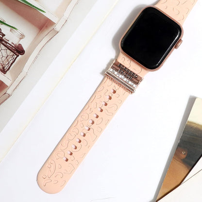 Decorative Rings Loops Compatible with Apple Watch Silicone Bands Charms 49Mm 46Mm 45Mm 44Mm 42Mm 41Mm 40Mm 38Mm Iwatch Series 11 10 9 8 7 SE 6 5 4 3 Watchband Metal Diamond Charms Accessories (No Band)