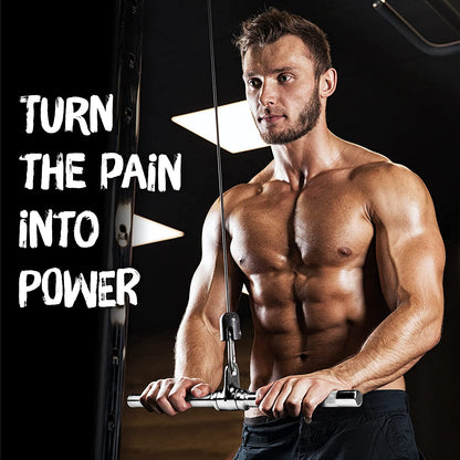 Cable Machine Attachment, Row Handles, Tricep Rope, Straight Bar, V Bar, LAT Pulldown Accessories Load 880 LB for Home Gym