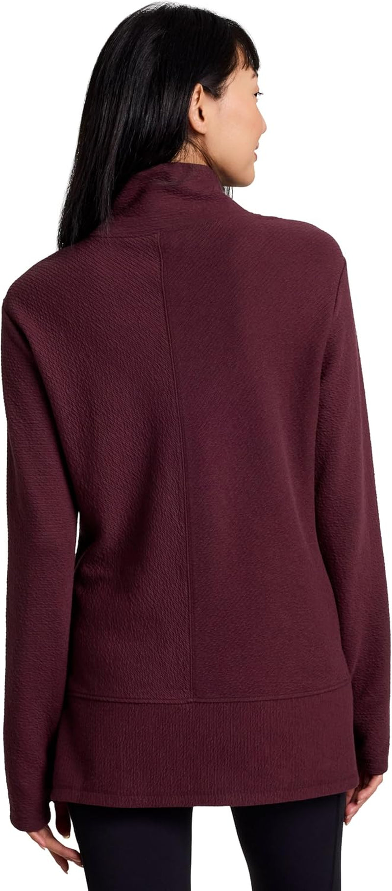 Active Women'S Ultra Soft Quilted Cowl Neck Pullover Sweater, Lightweight Mock Neck Tunic Sweatshirt with Thumbholes