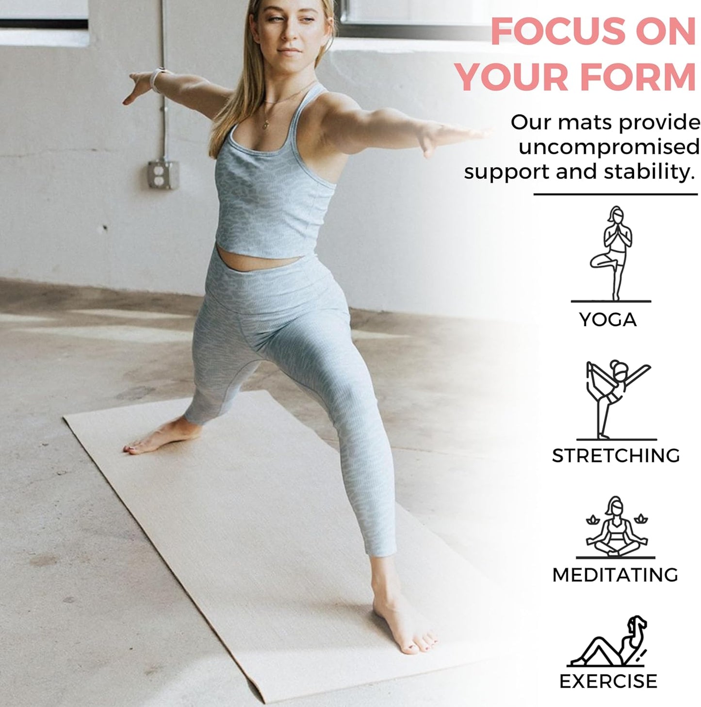 Organic Yoga Mat - Natural Jute Yoga Mats - Large Non Slip Eco Friendly Yoga Mats with Carrying Strap - Reversible Jute per - Extra Long Yoga Mat 72 Inch - 5Mm - All Types of Yoga - Vegan